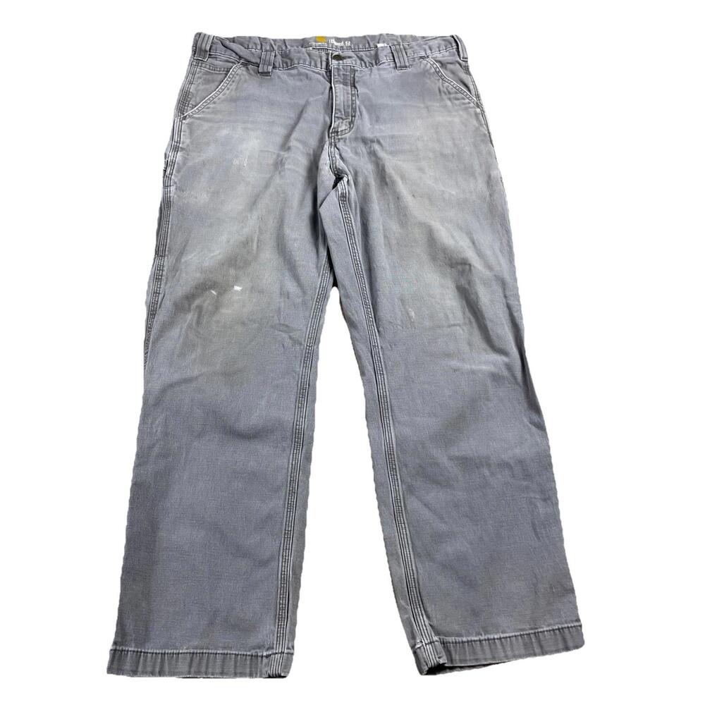 Carhartt 102291-039 Gray Utility Pants Men's 38 X 30 Paint Distress Streetwear